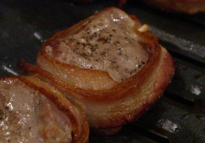 bacon wrapped pork cutlets
